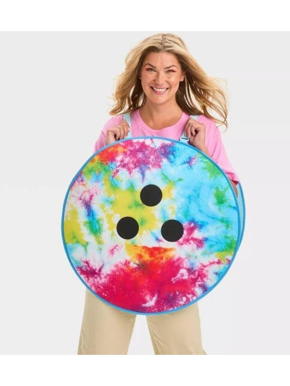 Bowling Ball Halloween Costume Multi Color Slip On Teen Adult 12+